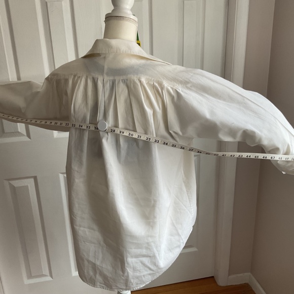 Jantzen - Women’s White Botton Down Oversized Boyfriend Blouse, SZ 14 - Picture 10 of 11